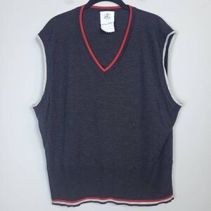 Brooks Brothers Mens Black Fleece Thom Browne Wool Sweater Vest Gray BB5 US XL